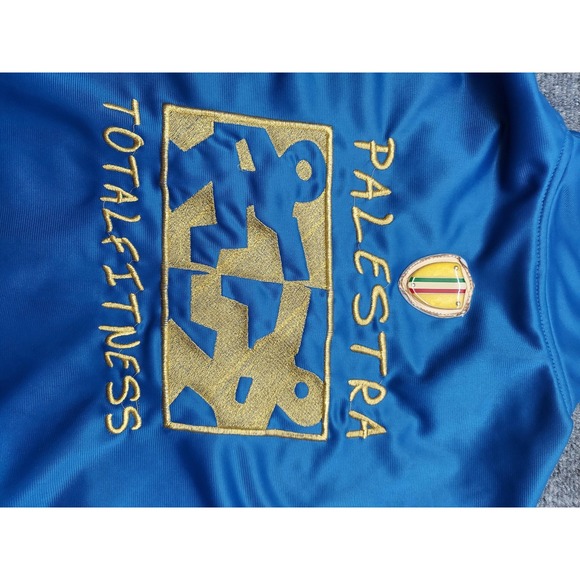 Vtg Italia Track Jacket Medium Blue Full Zip Forza Azzurri Palestra Gold Trim - Picture 13 of 15